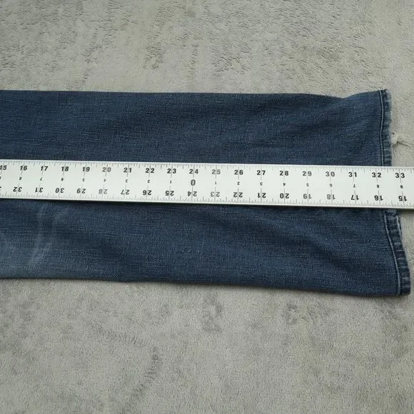 7 For All Mankind Jeans Mens 36x33 Blue Relaxed Fit Straight Medium Stone Wash - Picture 5 of 16